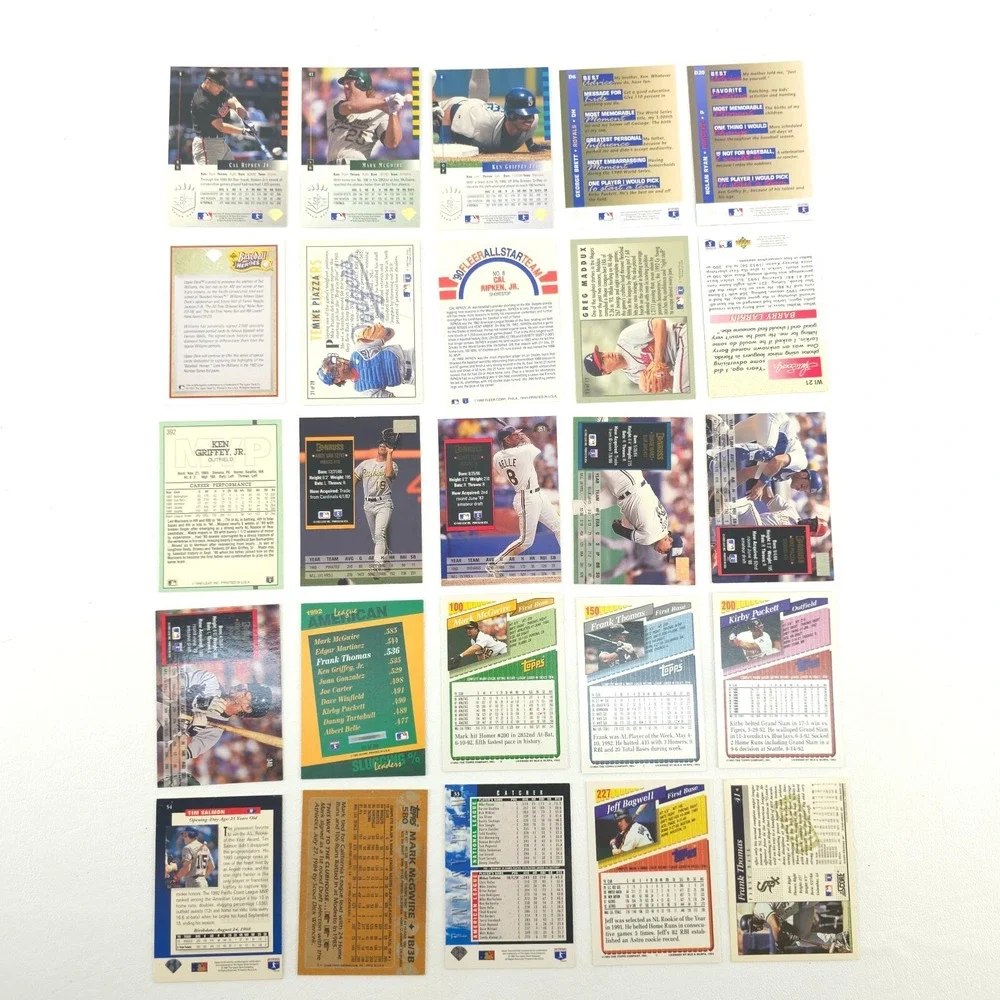 25 Card Baseball Star Lot Several Year Span All Pictured McGwire Ripken jr Ryan